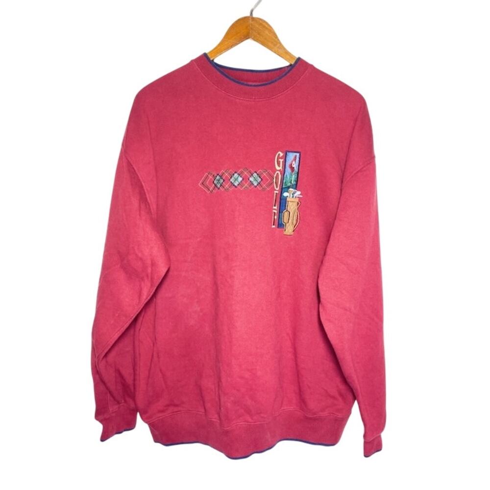 Vintage M&C Sport Men’s XL Maroon Golf Sweatshirt Embroidered 80/20 Crewneck